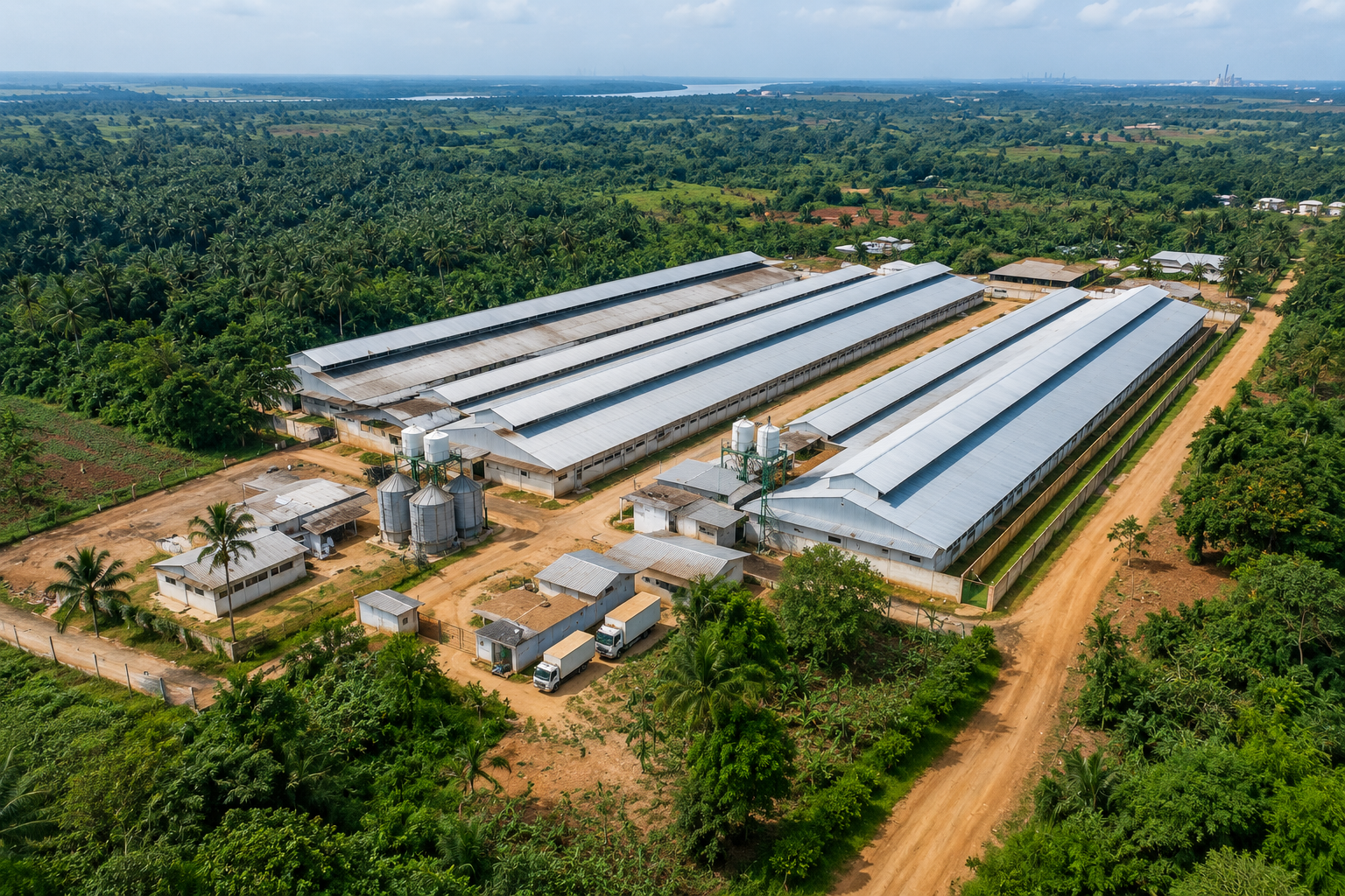 Vue aerienne de la ferme GIC AGROPELC